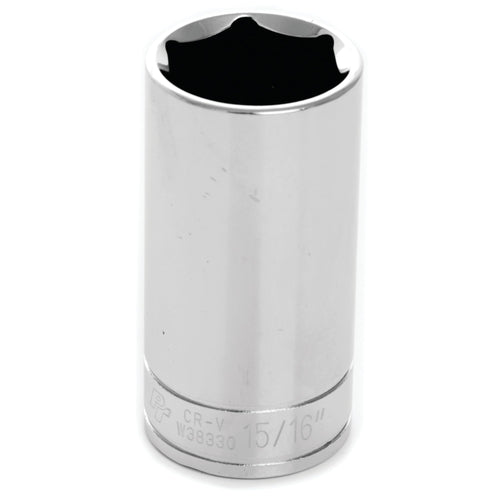 W38330 Performance Tool 15/16-Inch 6-Point Chrome Vanadium Socket, 3/8-Inch Drive