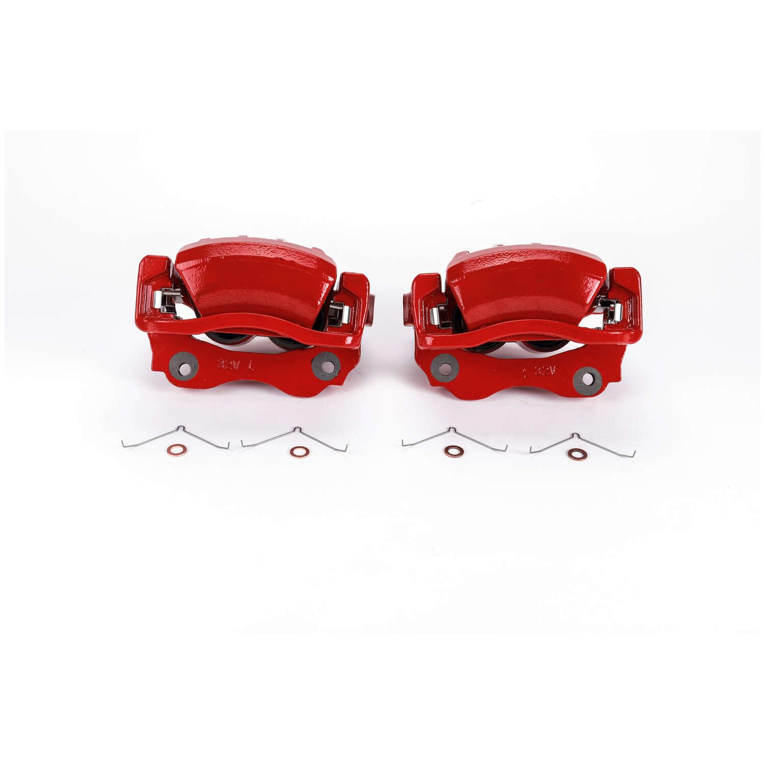 Power Stop Pair of High-Temp Red Powder Coated Front Calipers For Lexus IS300 2001-2005 [Model Specific]
