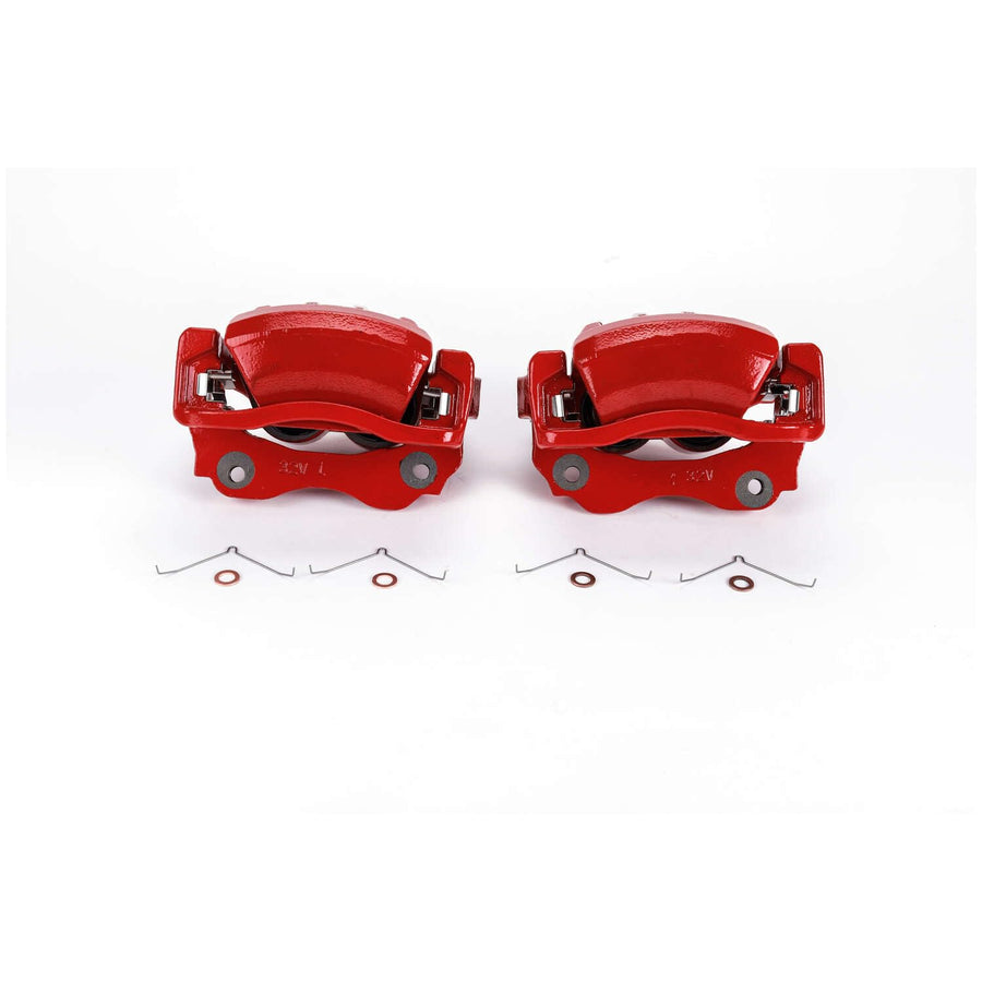 Power Stop Pair of High-Temp Red Powder Coated Front Calipers For Lexus IS300 2001-2005 [Model Specific]