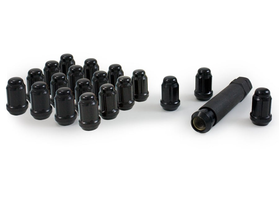 Small Diameter Gorilla Automotive Acorn Black 5 Lug Kit (12mm x 1.50 Thread Size) - Pack of 20