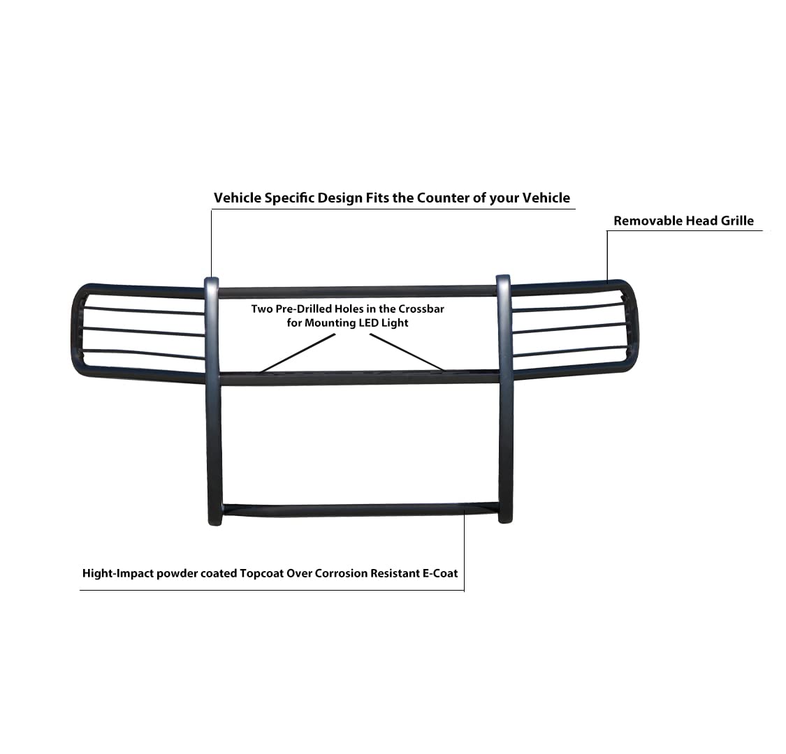 Bumper Guard Black Horse Grille brush Modular Black Compatible with 2021-2024 Ford Bronco Sport-17FP11MA