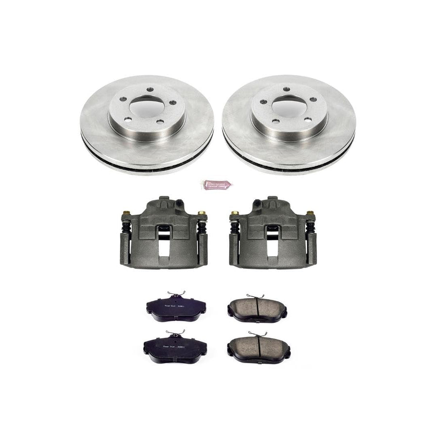 Power Stop KCOE1327B Replacement Autospeciality Front Caliper Kit- OE Rotors, Ceramic Brake Pads, Calipers For Ford Windstar 1995-1998 [Model Specific]