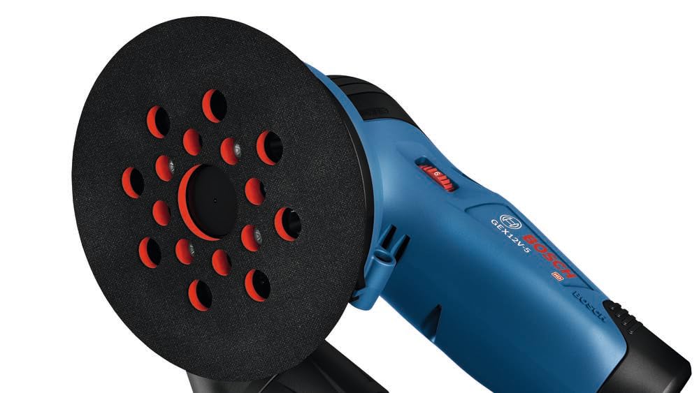 12V Max BOSCH GEX12V-5N Brushless 5" Random Orbit Sander - Ergonomic Palm Grip, Dust Collection System, Speed Selector, Soft-Start Technology (Bare Tool)