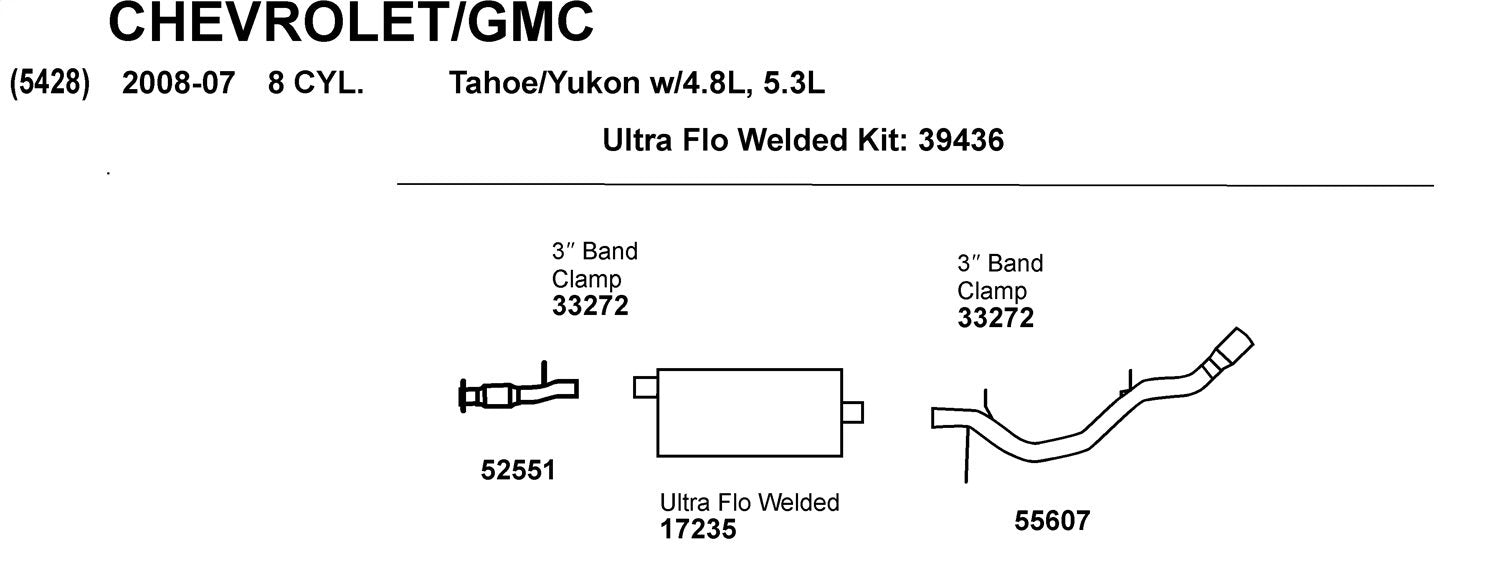 Exhaust Pipe Dynomax 52551 for Chevrolet Tahoe