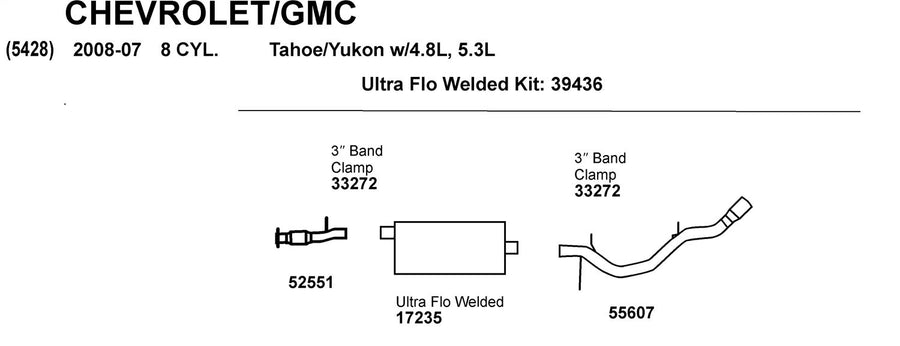 Exhaust Pipe Dynomax 52551 for Chevrolet Tahoe