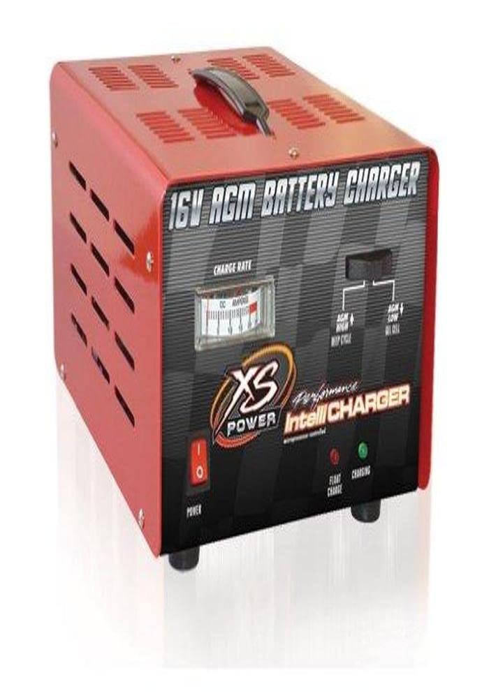 1004 XS Power Car AGM Battery Charger with Integrated Led Indicators - Microprocessor Optimized 16V 20 Amp Intellicharger with 10-Hour Shutoff and Cooling Fan - 14 lbs, Overload Protection