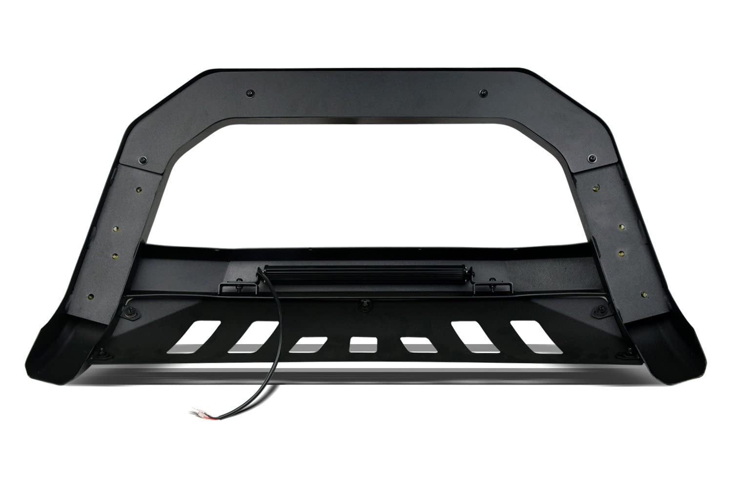 AR-T Series Armordillo Black LED Bull Bar With Black Skid Plate