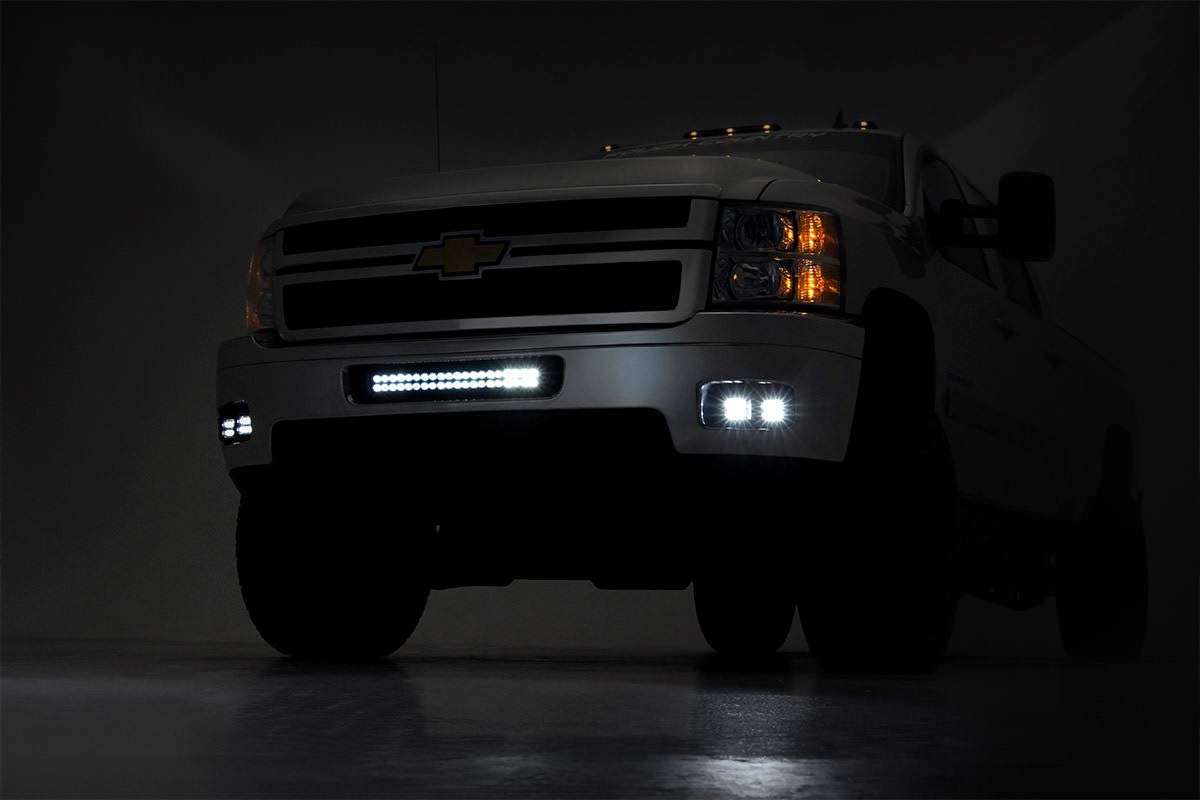 Rough Country DRL Amber LED Fog Light Kit for 11-14 Chevy 2500HD - 70628DRLA