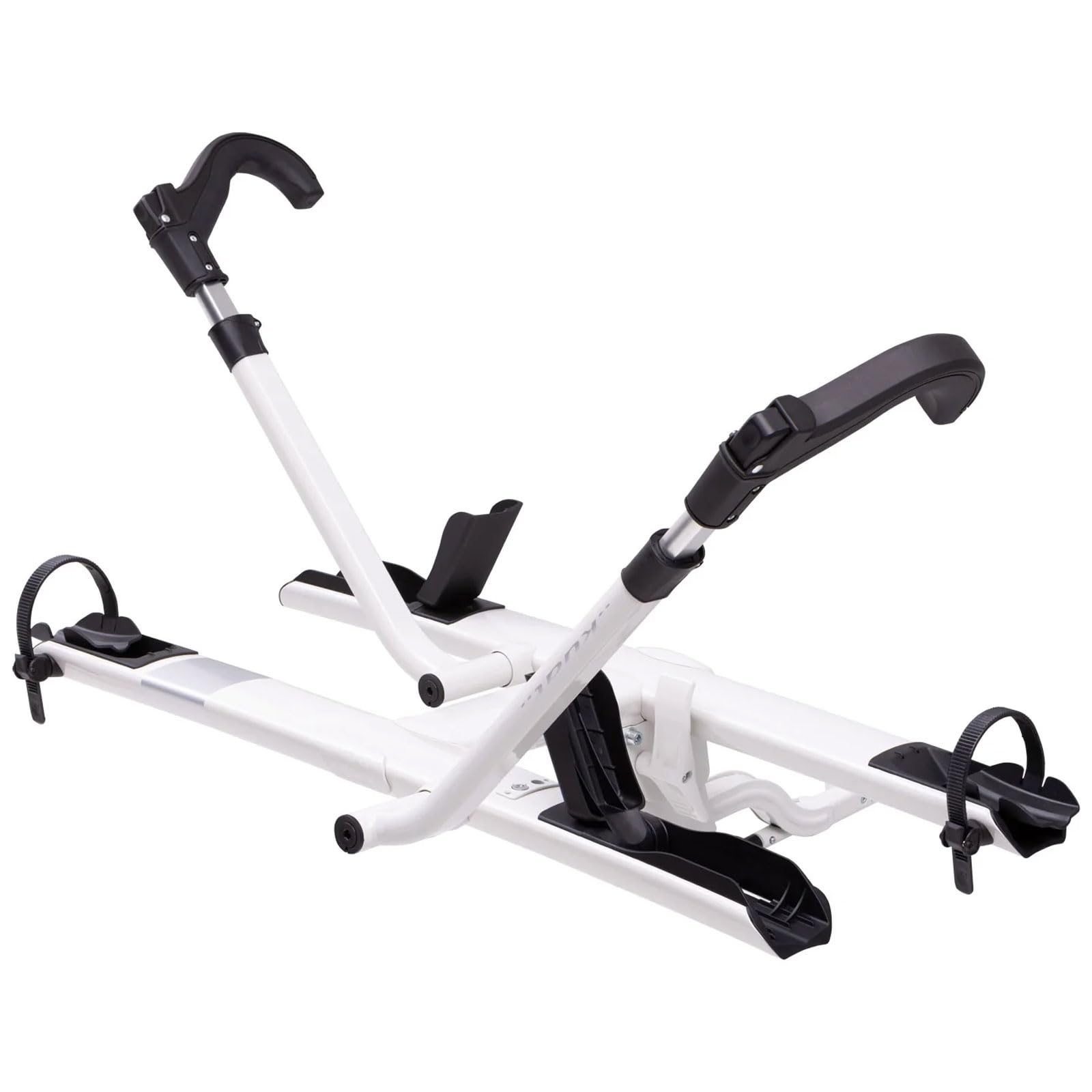 KUAT 2.0 Sherpa Durable Lightweight Aluminum Compact 2 Bike Transporting Hitch Rack with Cable Lock & Foldable Tire Cradles | Capacity - 40 Lbs per Tray, Pearl & Silver Anodize, 1.25"