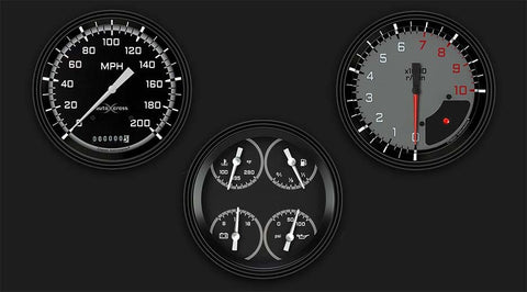 AutoCross Gray AX53GBLF Three Gauge Set