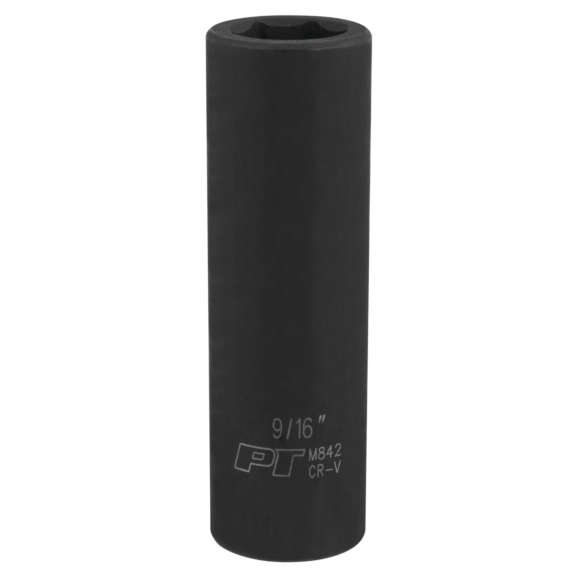 M842 Performance Tool 1/2 Drive Impact Socket, 9/16 - Chrome Vanadium, 6 Point Deep Socket for Heavy-Duty Jobs - Ideal for Automotive and Industrial Use
