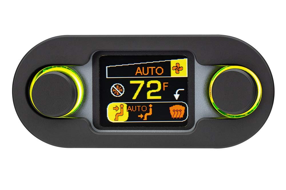 Dakota Digital DCC Climate Control - Vintage Air Gen IV 2-Knob, HDX-Style, Black, Silver Alloy - Compatible with Most Vehicles