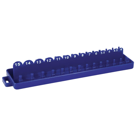 W776 Performance Tool Metric Socket Organizer with Pre-Marked Size Labels - Holds 28 Standard and Deep Wall 1/4-Inch Drive Sockets and Accessories