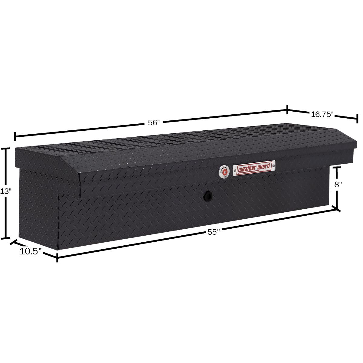 Weather Guard 56in Model 178-6-04 Low Profile Lo-Side Box, Aluminum, Gunmetal Gray, 4.0 cu ft