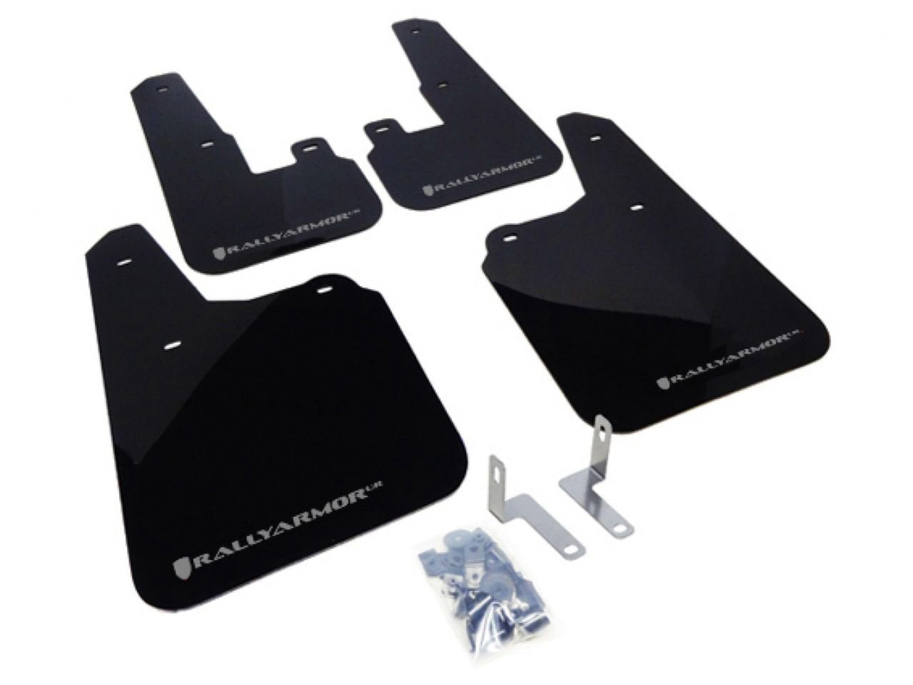 Rally Armor Black, Silver MF16-UR-BLK/SIL Mud Flap with Logo (2010+ Subaru Outback UR), 1 Pack