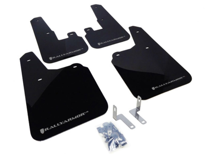 Rally Armor Black, Silver MF16-UR-BLK/SIL Mud Flap with Logo (2010+ Subaru Outback UR), 1 Pack