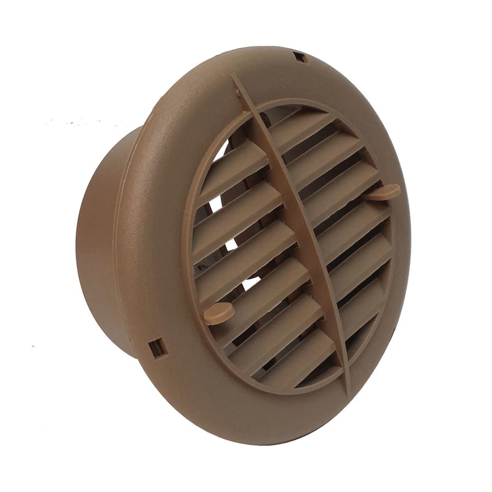 A10-3351VP Valterra Rotating/Dampered Heating and A/C Register - 4" ID x 5-1/2" OD, Light Brown