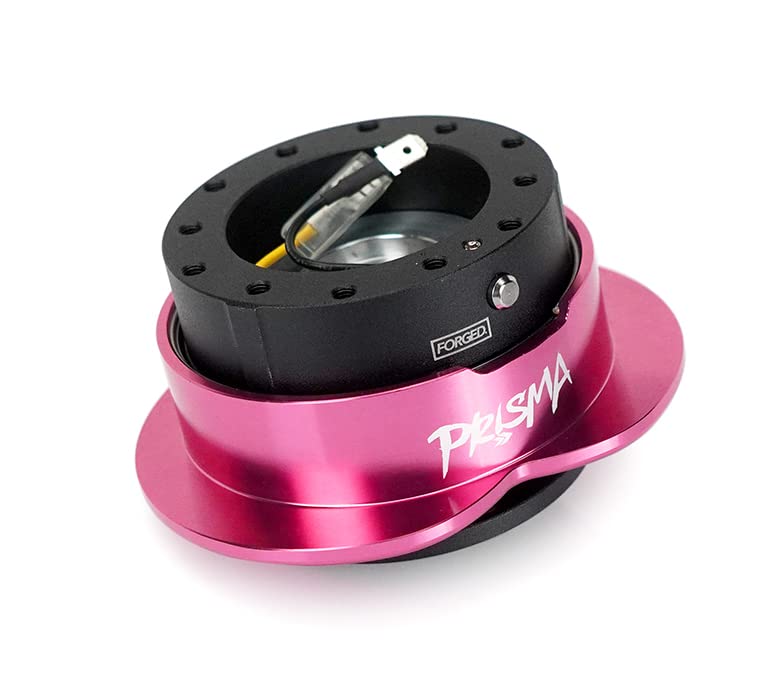 NRG Innovations Steering Wheel NRG-SRK-143BK-PK Quick Release Kit Adapter Black Body/Pink Heart Shape Ring Flares, 6x70mm & 6x74mm Bolt Pattern