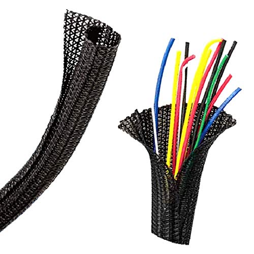 1/2In Self-Wrapping Split Braid Sleeving Black - Install Bay 75Ft