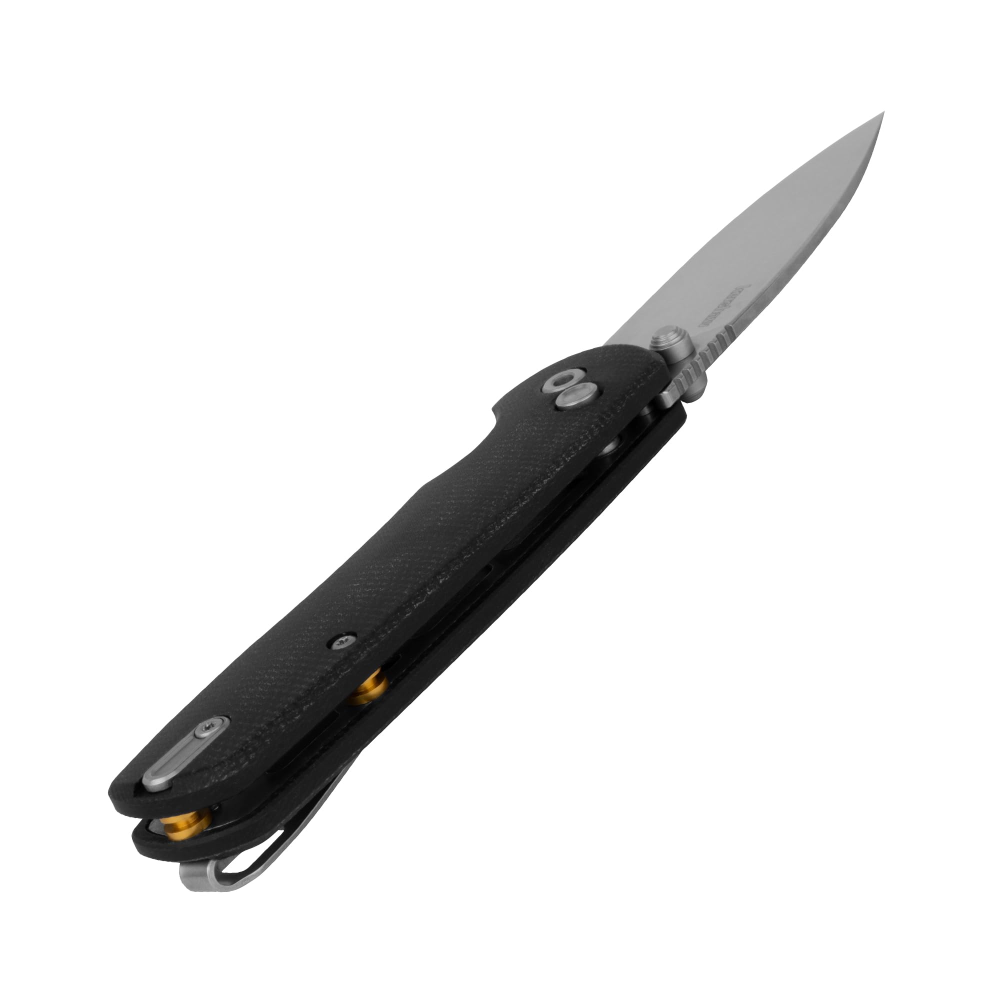 Kershaw Folding Remnant Pocket Knife, 3.25 inch D2 Stonewashed Steel Blade, Black Micarta Handle, Spear Point Shape, Button Lock Locking Mechanism, Pocketclip