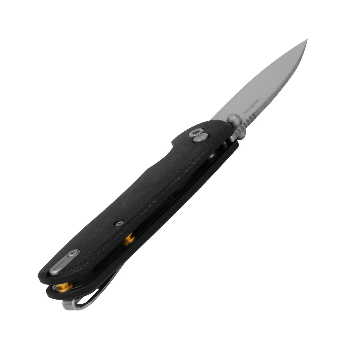 Kershaw Folding Remnant Pocket Knife, 3.25 inch D2 Stonewashed Steel Blade, Black Micarta Handle, Spear Point Shape, Button Lock Locking Mechanism, Pocketclip