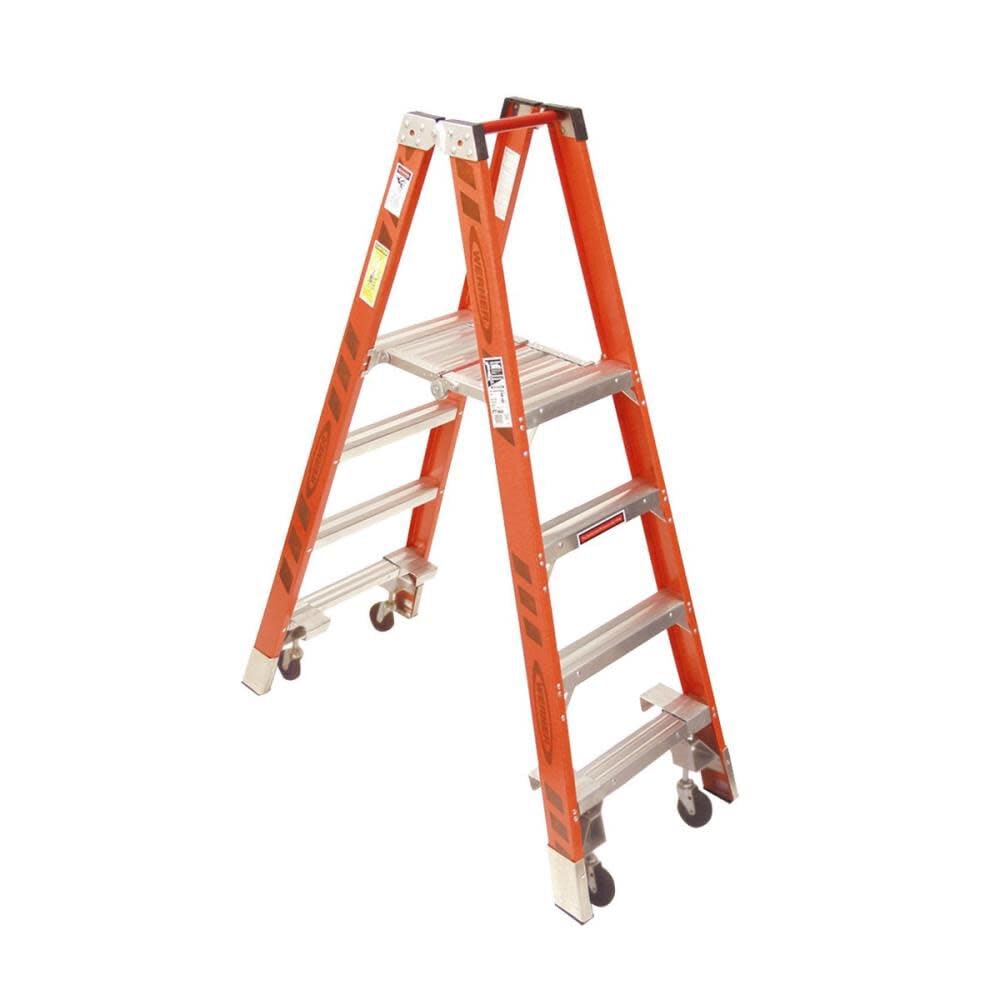 Twin Werner Platform Ladder, Fiberglass (PT7404-4C)