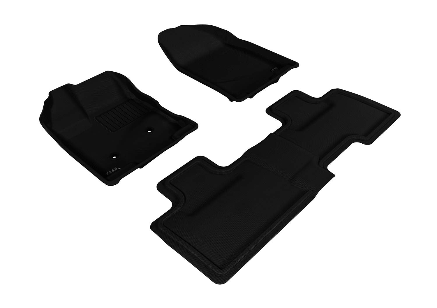 Kagu Floor Mat (Black) 3D MAXpider Custom Fit Compatible with Ford Edge 2007-2014 - Full Set