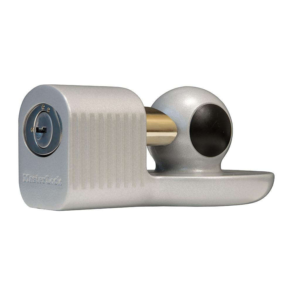 Trailer Hitch Lock Master Lock Silver, Trailer Tongue Lock for RV, Horse Trailer, or Utility Tool Trailer, 377DAT