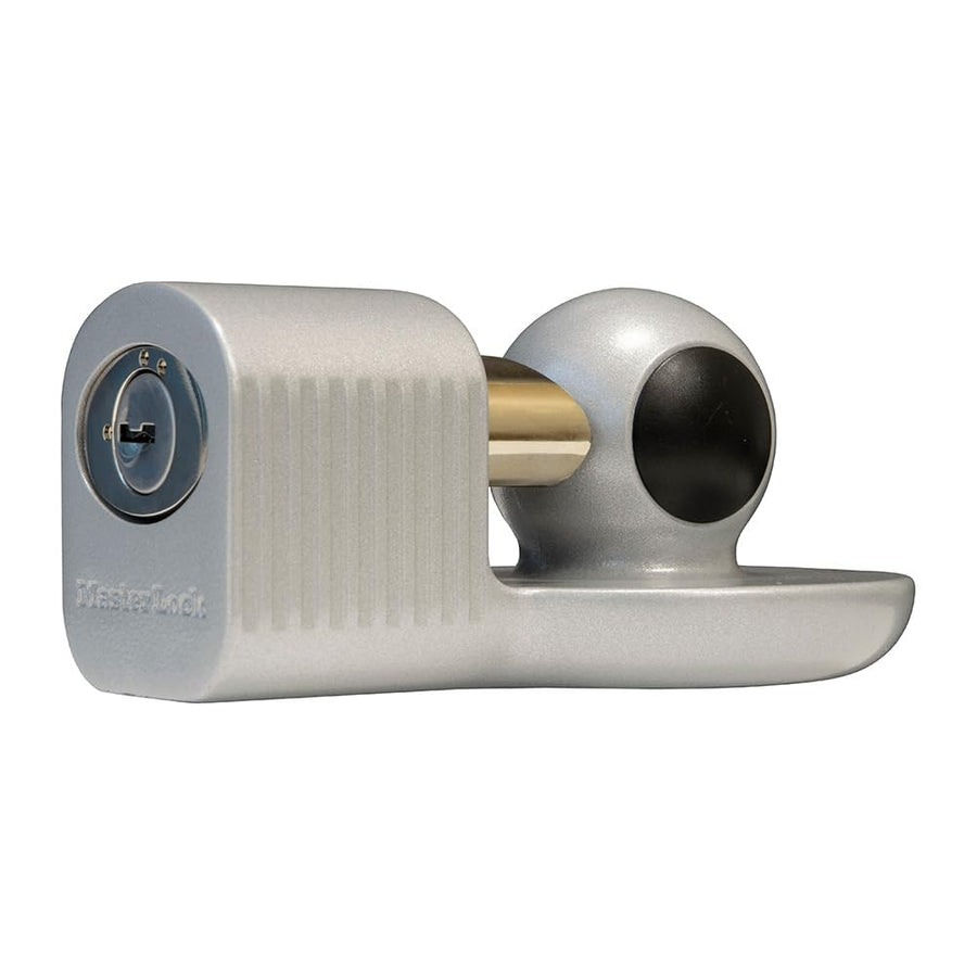 Trailer Hitch Lock Master Lock Silver, Trailer Tongue Lock for RV, Horse Trailer, or Utility Tool Trailer, 377DAT