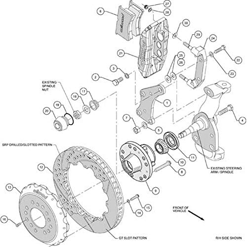 12.88" FNSL6R Hub Front Kit, Red