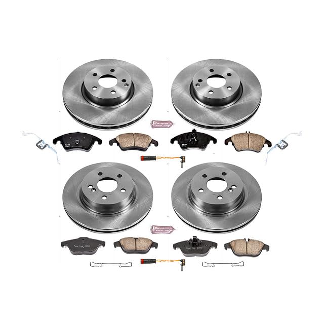 Power Stop KOE5793 Replacement Brake Kit-OE Front and Rear Brake Rotors & Ceramic Brake Pads For Mercedes C300, Mercedes C350, Mercedes E350, Mercedes E400 [Model Specific]