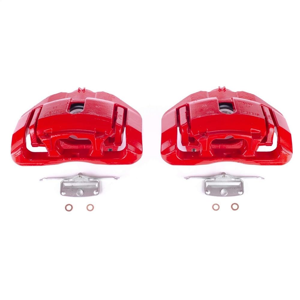 Power Stop S6078 Front Pair of High-Temp Red Powder Coated Calipers