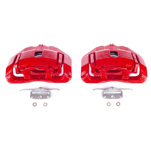 Power Stop S6078 Front Pair of High-Temp Red Powder Coated Calipers