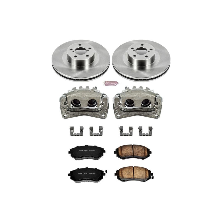 Power Stop Autospecialty KCOE2373 1-Click OE Replacement Brake Kit with Calipers For Saab 9-2X, Subaru Baja, Subaru Forester, Subaru Impreza, Subaru Legacy, Subaru Outback [Model Specific]