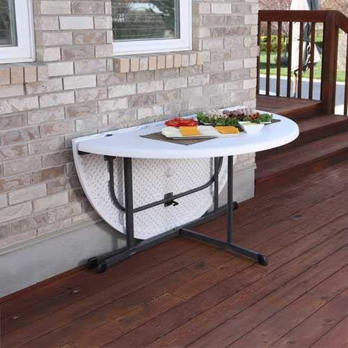 60-Inch Round Lifetime Fold-in-Half, 2 Pack, Commercial, White Granite Table