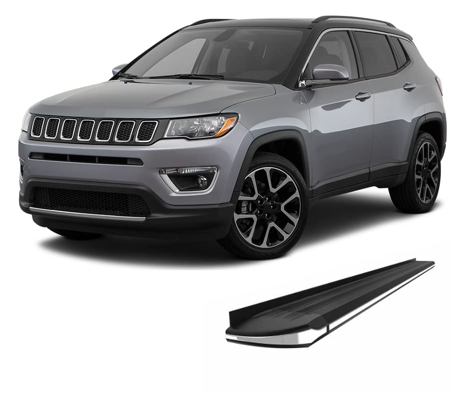 Black Aluminum Black Horse Exceed Running Boards Compatible with 2011-2019 Jeep Compass&2007-2016 Jeep Patriot