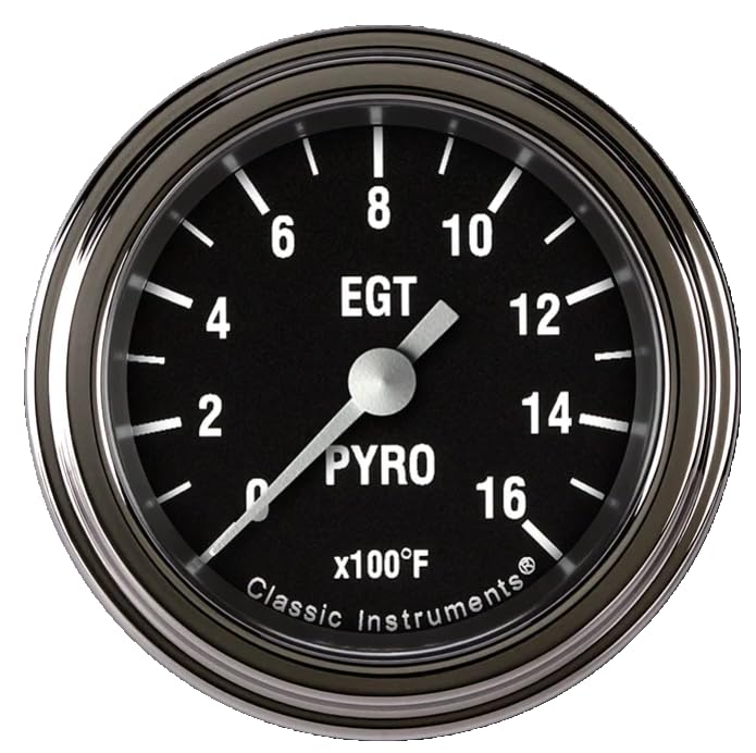 Hot Rod Classic Instruments HR198SLF 2-1/8-Inch Exhaust Gas Temperature Gauge