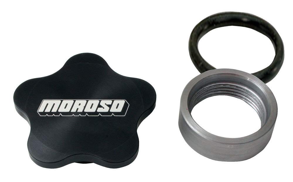 1-3/8" Moroso Aluminum Filler Cap Kit, black