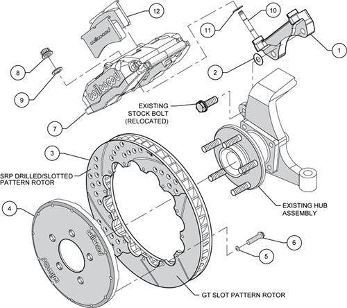 Front Hat Kit FNSL6R, 13.06" Drilled