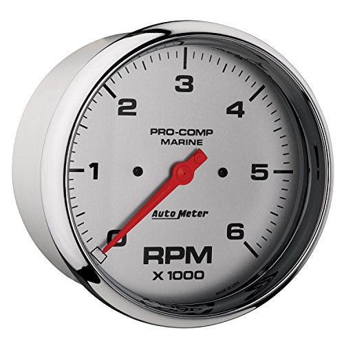 Auto Meter Ultra-Lite Gauge, 200750-35 Tachometer, 5", 6K RPM, Marine Chrome