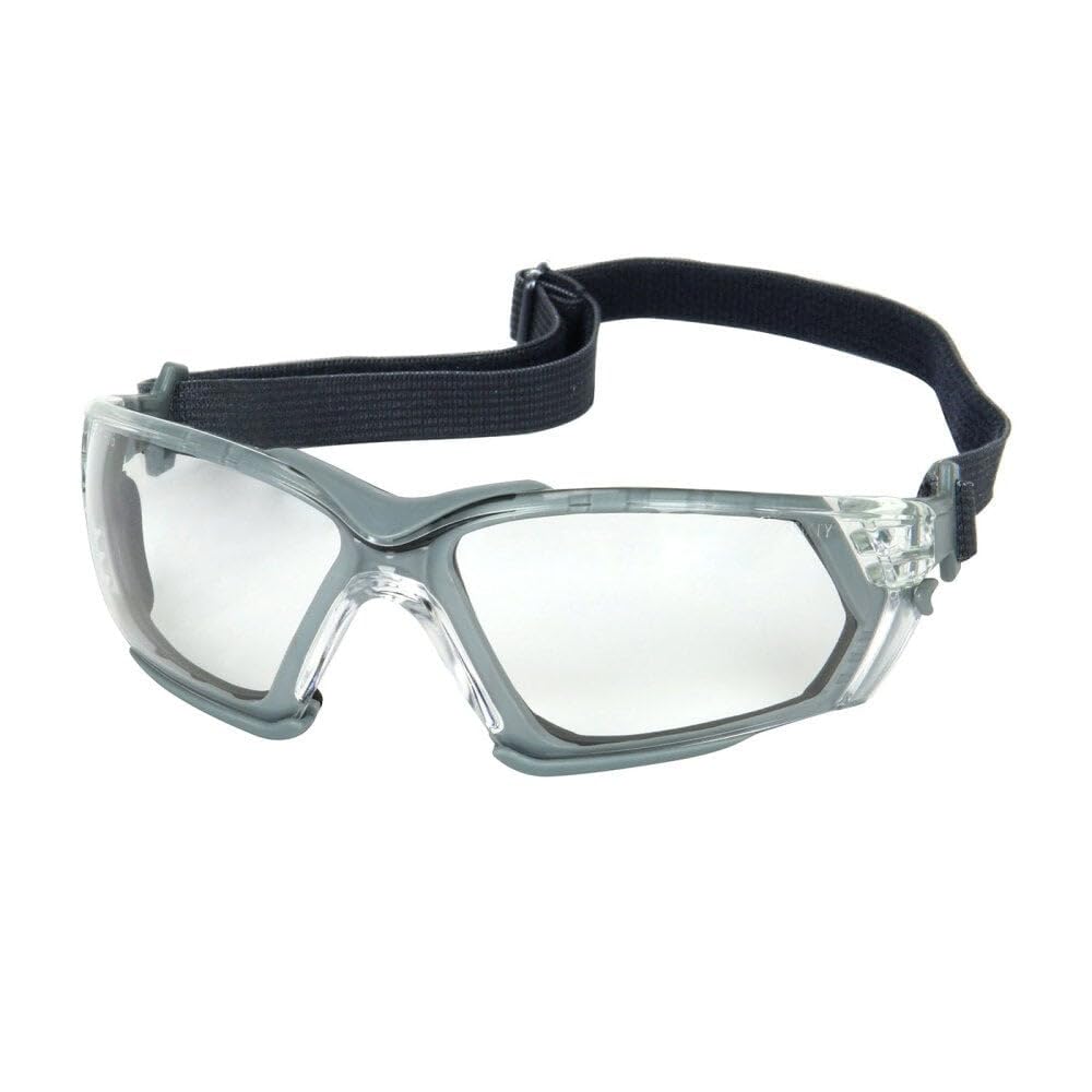 Gray Fortify Rimless Safety Glasses with Frame, Clear Lens, Foam Padding and Anti-Scratch/FogLess 3Sixty Coating 250-54-0520 OS