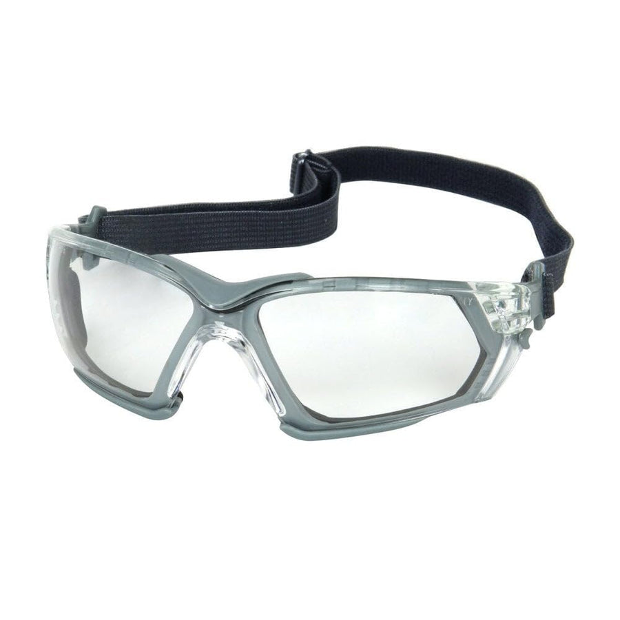 Gray Fortify Rimless Safety Glasses with Frame, Clear Lens, Foam Padding and Anti-Scratch/FogLess 3Sixty Coating 250-54-0520 OS