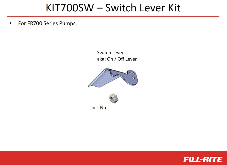 KIT700SW Fill-Rite Switch Lever Kit – OEM Replacement for 700-Series Rotary Vane Pumps – Includes Switch Lever & Locking Nut – Durable Fuel Pump Control Part