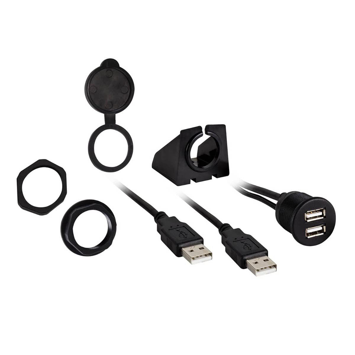 IBR74 Install Bay 3' Dual USB Pass Through Extension, Retail Pack, 1 Pack