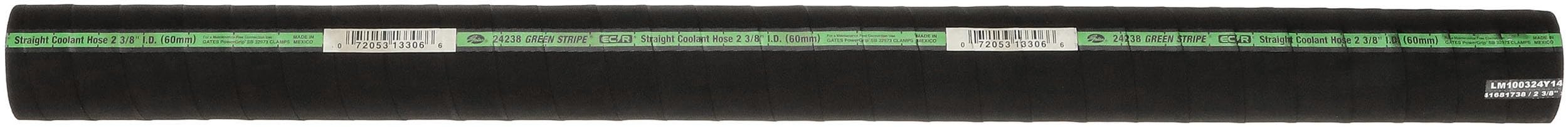 Gates Green Stripe 24238 2-Ply Straight Coolant Hose-3' Length, Inner Diameter 2 3/8"