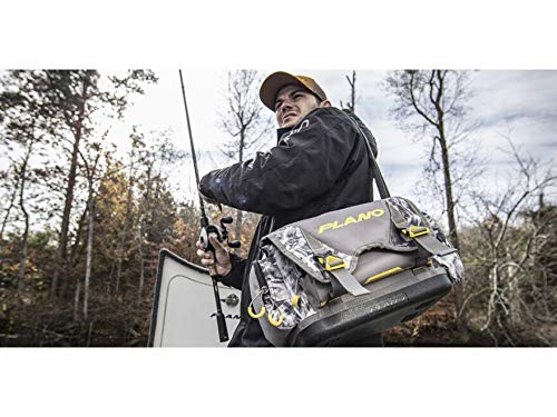Plano 3600 B-Series Manta Tackle Bag, Manta Camo with Yellow Accents, Includes 4 StowAway Utility Boxes, Soft Fishing Tackle Storage for Offshore & Onshore