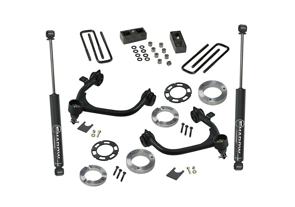 SUPERLIFT SUSPENSION RealTruck 3" Lift Kit for Silverado/Sierra | Complete Lift Kit with Rear Shadow Series Shocks & Upper Control Arms | 3900 | Fits 2019-2024 Chevrolet Silverado/GMC Sierra 1500