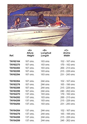 Taylor Made Products 82288 Bimini Boatops 8'. Longx42 in High Boating Hardware & Maintenance Supplies