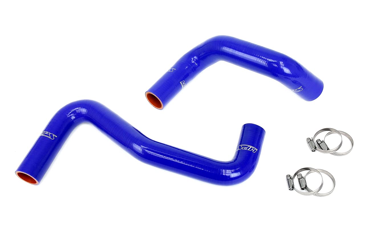 3-ply HPS Blue Reinforced Silicone Radiator Coolant Hose Kit Compatible for 1989-1998 Nissan 240SX with LS Swap (LS1 water pump, 8 o'clock thermostat, SR20DET radiator), 57-2058-BLUE