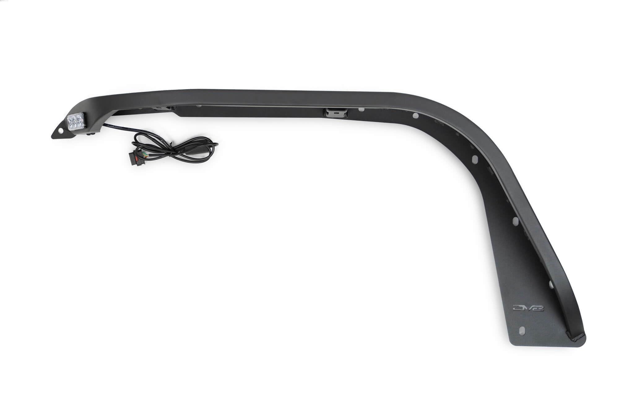 Slim Fender Flares DV8 Offroad for the 2020-2024 Jeep Gladiator JT | Front & Rear | Steel Construction | Complete Set of 4 | Plug & Play Dual Stage Running Lights & Turn Signal